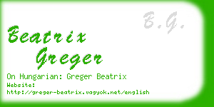 beatrix greger business card